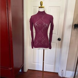 Free People Women's Plum Lace Blouse